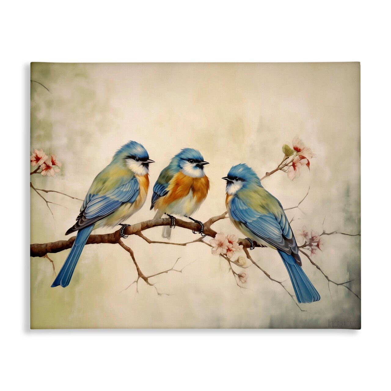 Stupell Industries Bird Trio on Branch Canvas Design by Arlington Prints